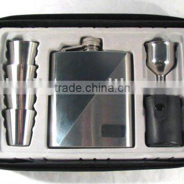 stainless steel hip flask set