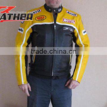 mens fashion biker leather jacket motorcycle leather jacket for men leather kart racing jac