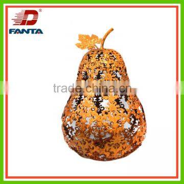 Fall metal pumpkin with golden accent for decoration