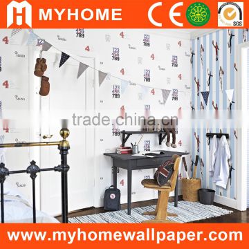 Home decoration material cool designs children boys room wallpaper