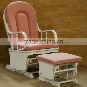 2013 White Wood Color Glider Chair With Ottoman
