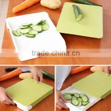 Cutting Board, Kitchen Double Layer Chopping Block Drawer Cutting Board Antibacterial Plastic Cutting Boards