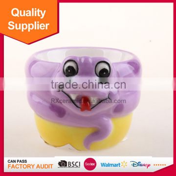 3D handpainted animal snake shape ceramic egg tool