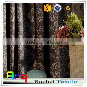 full leaf print dark color fancy curtain fabrics for hotel home using- Egyptian polyester cotton