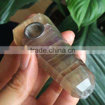 Polished Fluorite Crystal Hand Pipe Smoking Pipes