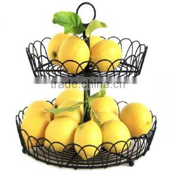 Black Wire 2 Tiered Fruit Basket