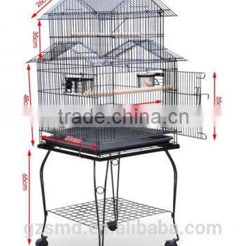 Large 20-Inch Pagoda Roof Top Top Parrot Lovebird Cockatiel Cockatiels Parakeets Bird Cage with Stand, Black Vein