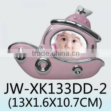 Wholesale Cute Angela Baby Birthday Picture Frames Pink Color and Sliver Plating photo-3