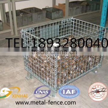 Folding storage container cage-heavy duty