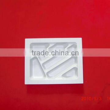 27small plastic square shaped plastic tray with compartment.