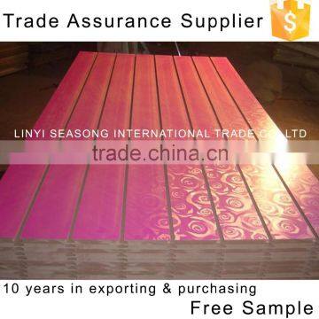 China 1220*2440*15mm e2 rose design shop display grooved mdf board