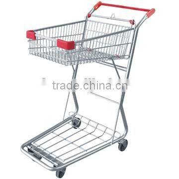 RH-SD05 Supermarket Trolley double basket supermarket cart