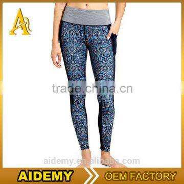 Custom Digital printing sexy women yoga leggings black sport sweat mesh tight pants