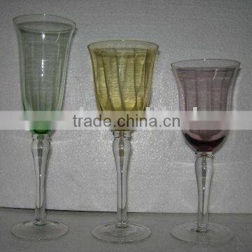 COLORED GLASS GOBLET