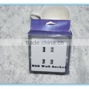 2016 New dual 4 ports USB wall socket for home,hotel and office.