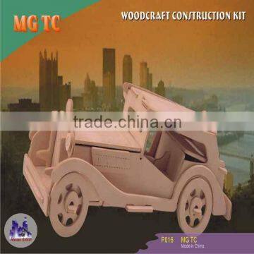 High Quality With Educational Wooden Car MG TC Model Puzzle Toy