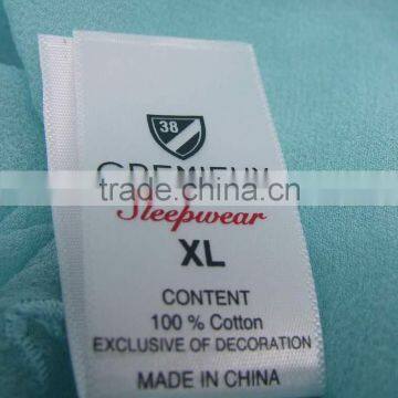 personal customized garment printed satin labels