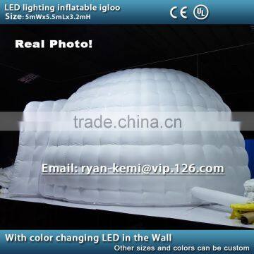 5m LED Lighting Inflatable Igloo Tent LED Lighted Inflatable Dome Tent Remote Control Color Changing LED Inflatable Party Tent photo-5