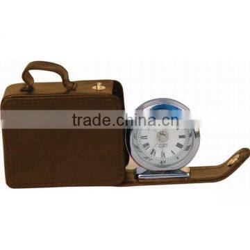 Pearl Leather Travel Alarm Clock PA057-0100-1