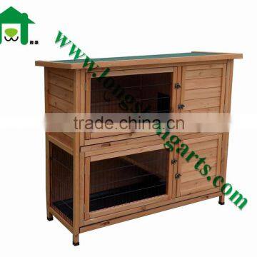 Double tray rabbit wooden house