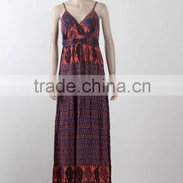 Wholesale Maxi Dress Sex 2016 New Fashion Design Printed Spaghetti Strap Maxi Dress