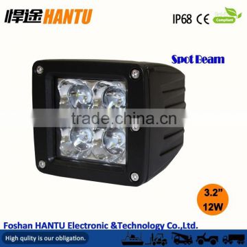 driving beam work light /12w square side mount led work light/3d lens stainless steel bracket /MODEL:HT-G0312 3D