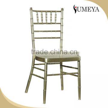 New design hotel furniture white/golden chair stackable aluminum chair for wedding