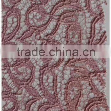 Romantic poppy red flower lace fabric for elegant wedding apparel