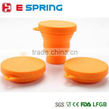 Portable travel telescopic collapsible silicone folding cups