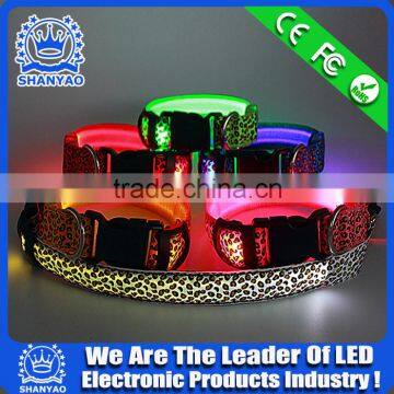 2016 Hot Selling Christmas Led Pet Collar With Leopard