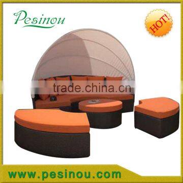 2015 Hot sell PRB8201 outdoor rattan sun bed