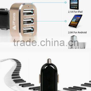 5.1A 3USB car charger Aluminum car charger