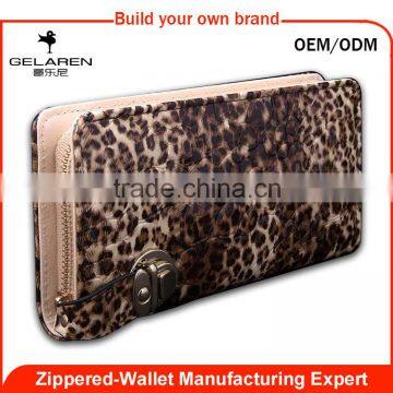 Trade Assurance Supplier Wholesale Leopard Pattern Long Zipper Wallet For Women