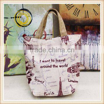 Yiwu Feien Fashion Linen Lady Hand Bags Handbag