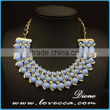 Latest Designs Women Luxury Gold Plating Jewelry Exaggerate Beaded Collar Necklace for Women