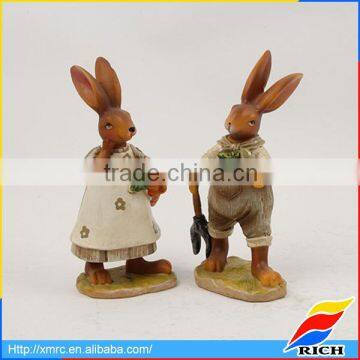 antique style countryside rabbit miniature resin animals