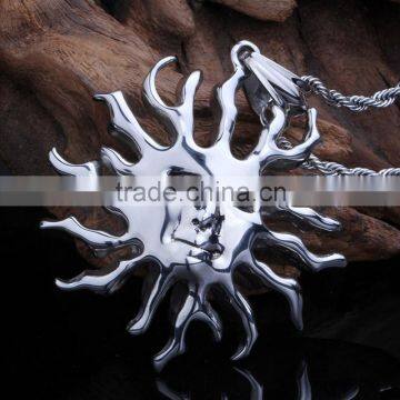 Wholesale 316L stainless steel silver moon and sun pendant