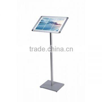 A3 Menu Stand - 25mm snap frame Silver laminate MFC base