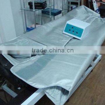 Three zone far infrared heated blanket for body shaping