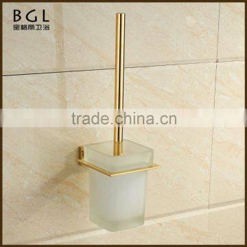 bathroom sanitary items zinc alloy golden toilet brush holder