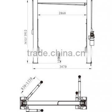 car lift manufature auto two post lift/car auto repair equipment