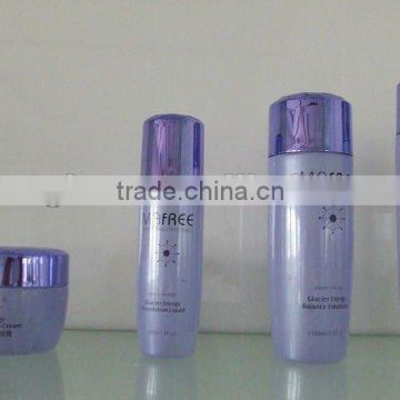 blue cosmetic glass container