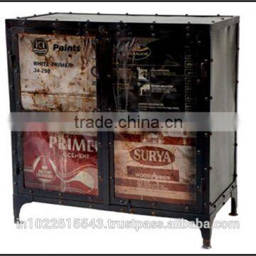 Iron cabinet with recycle tin , industrial Furniture Chest of drawer