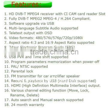 DVB-T3000CI Car DVB-T TV Box MPEG2-4 DTV Europe TNT TDT CA High Speed photo-6