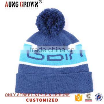 OEM cheap acrylic custom jacquard winter hat knitted logo