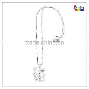 Custom Crystal Love Dog Paw Jewelry Pendant Necklace