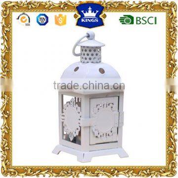 Mini hanging white wedding decoration tealight metal candle lantern