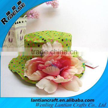 2015 New fashion polka dot girl hat with flower promotion