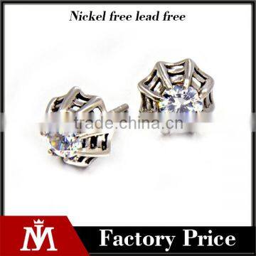 Factory Directly Casting Silver Stainless Steel Punk Stud Earrings Paw mens Hip hop jewelry