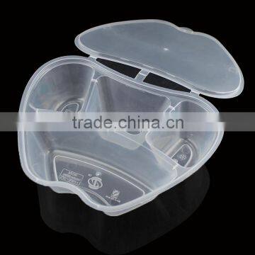 high quality plastic take-away food container with lid 1000ml apple -shape